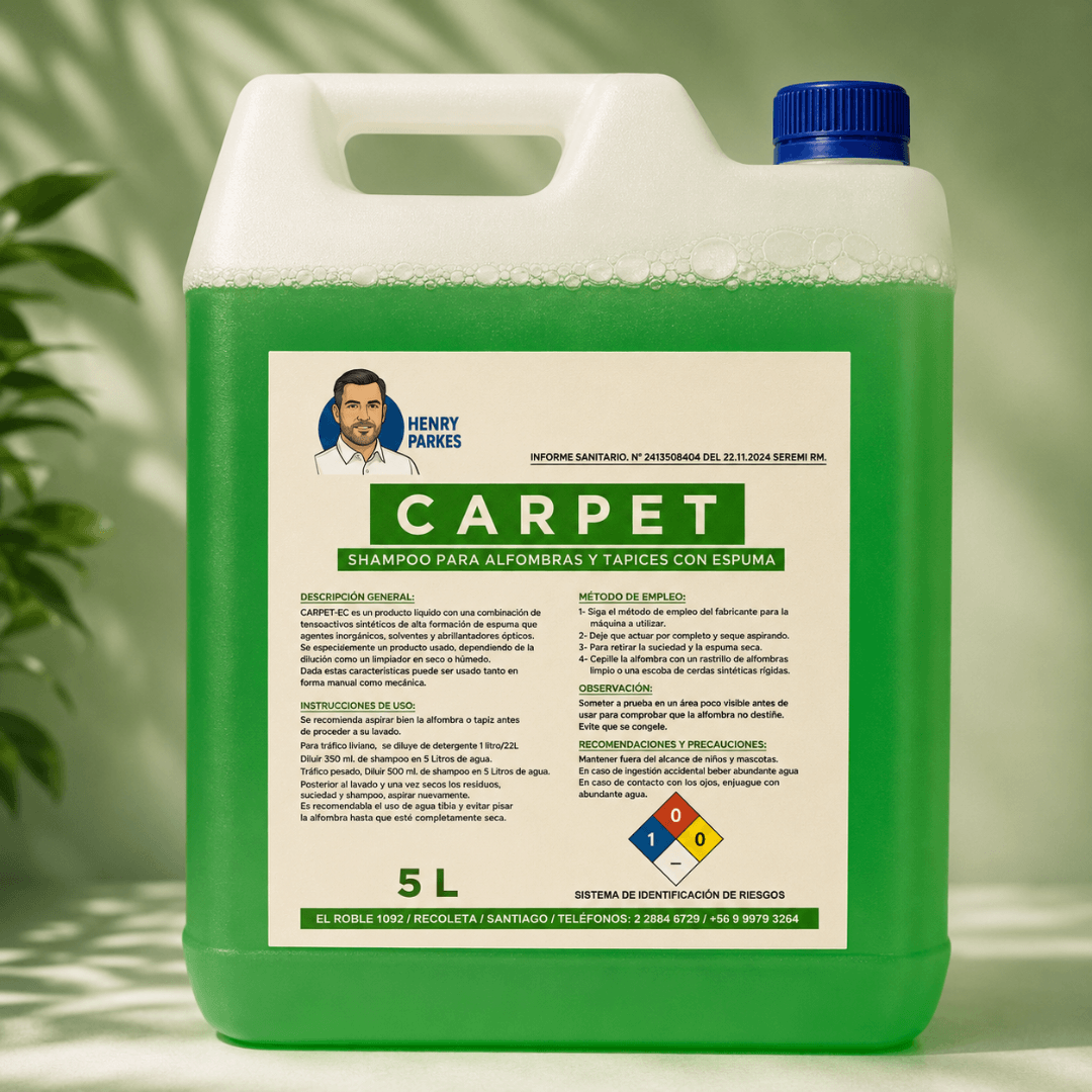 Carpet Shampoo Alfombras Alta Espuma 5 Litros