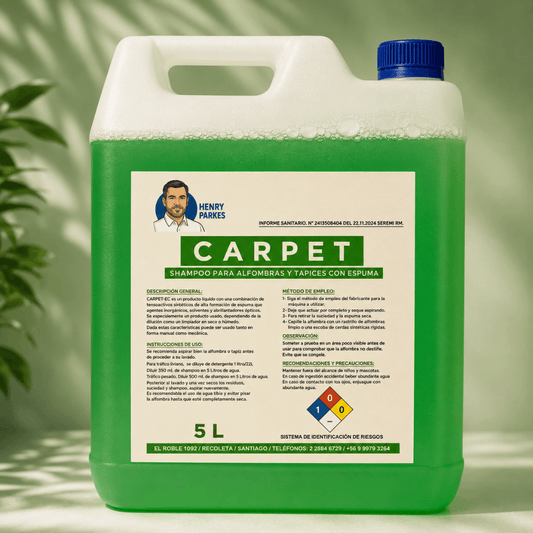 Carpet Shampoo Alfombras Alta Espuma 5 Litros
