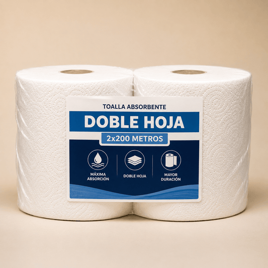 Toalla Absorbente Doble Hoja 2x200 Metros